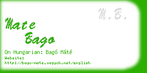 mate bago business card